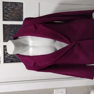 Rachel Zoe unlined purple unbelted wool blend coat. Small